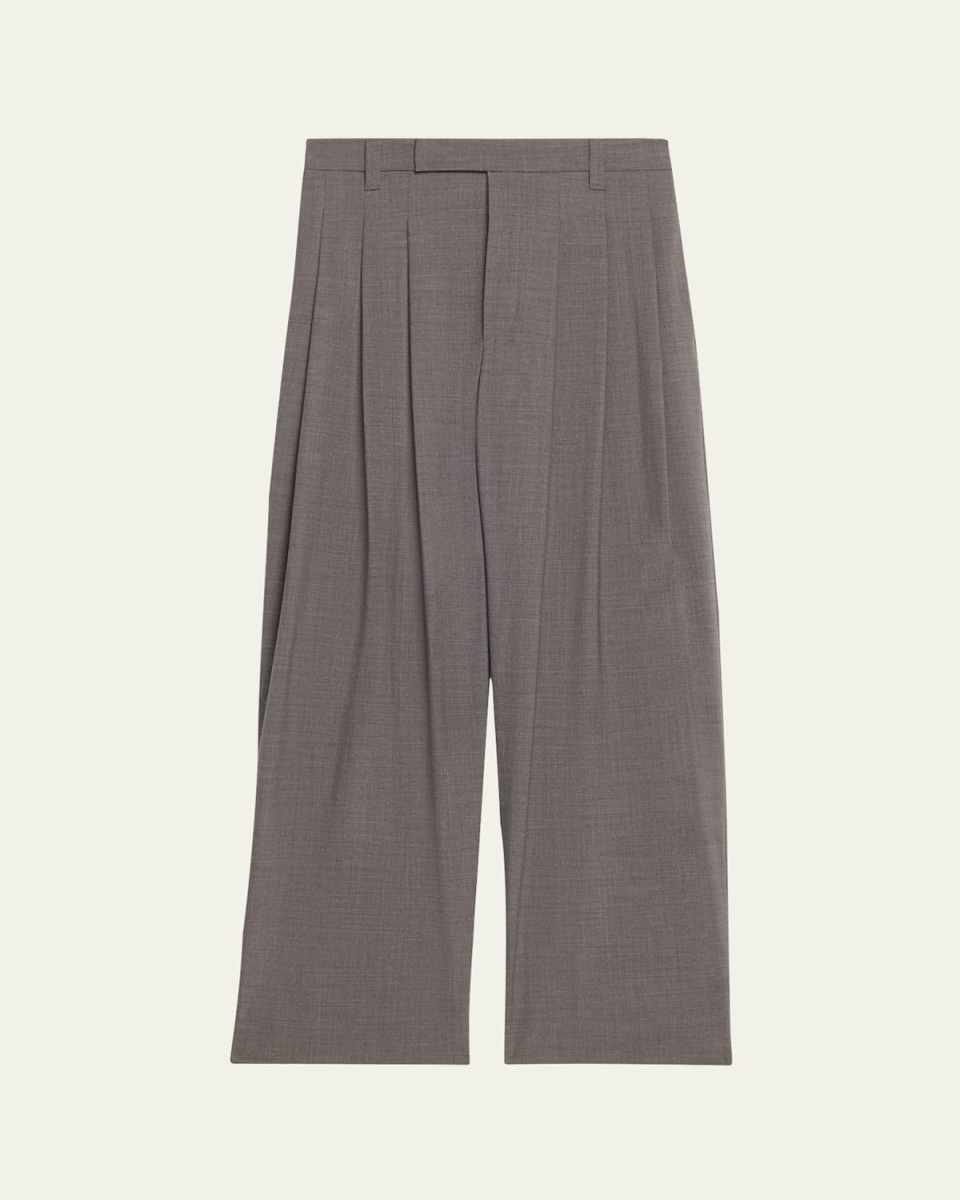 Pleated Tropical Wool Baggy Sartorial Trousers
